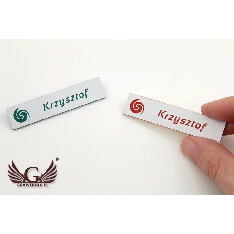 ID Tag - Slim White with Engraving - 70x15mm - ID048
