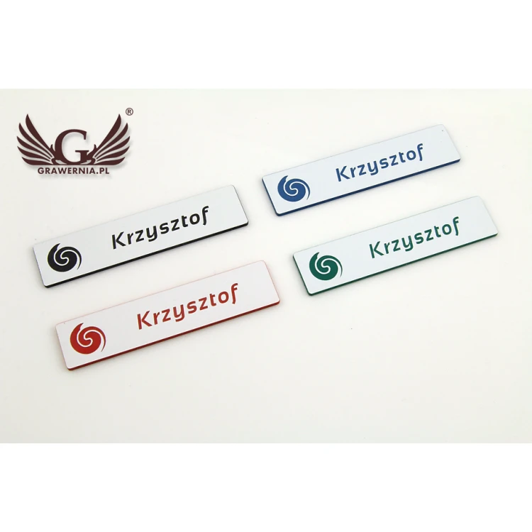 ID Tag - Slim White with Engraving - 70x15mm - ID048