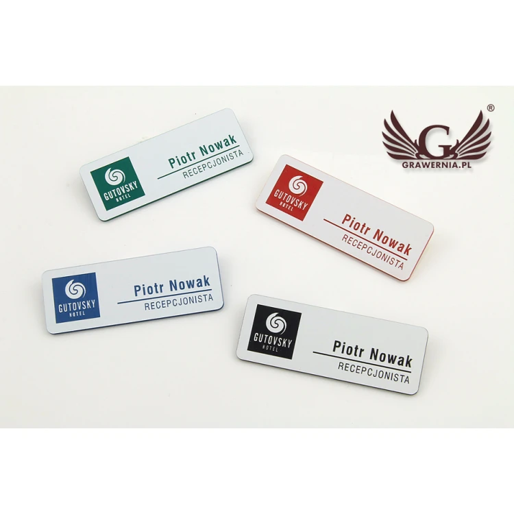 ID Tag - Medium White with Engraving - ID049