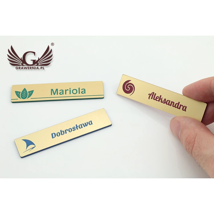 ID Tag - Slim Gold with Engraving - 70x15mm - ID050