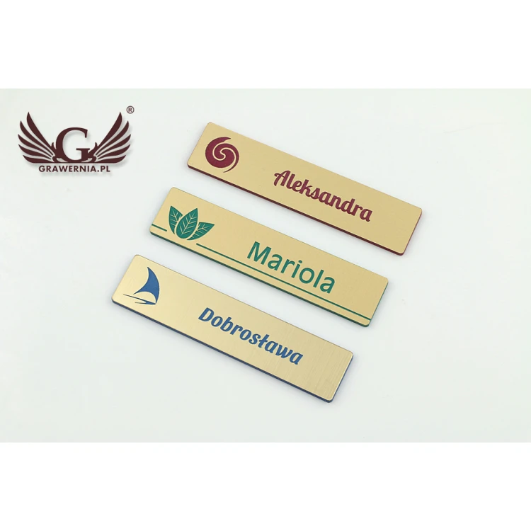 ID Tag - Slim Gold with Engraving - 70x15mm - ID050