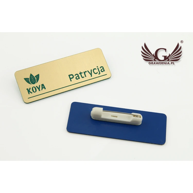 ID Badge - Medium Gold with Blue/Green/Red Engraving - ID051