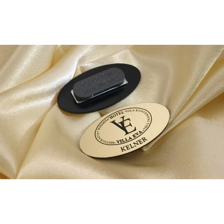 Employee ID Badge - GOLD OR SILVER ELLIPSE - ID014