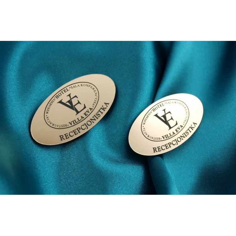 Employee ID Badge - GOLD OR SILVER ELLIPSE - ID014