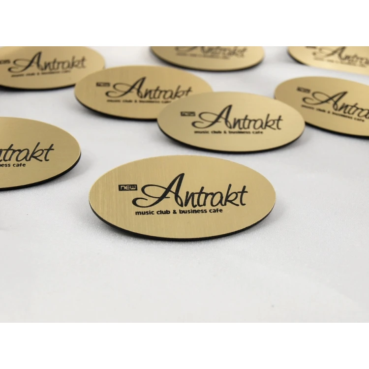 Employee ID Badge - GOLD OR SILVER ELLIPSE - ID014