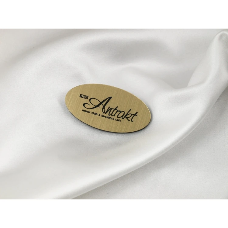 Employee ID Badge - GOLD OR SILVER ELLIPSE - ID014