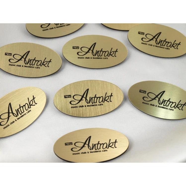Employee ID Badge - GOLD OR SILVER ELLIPSE - ID014