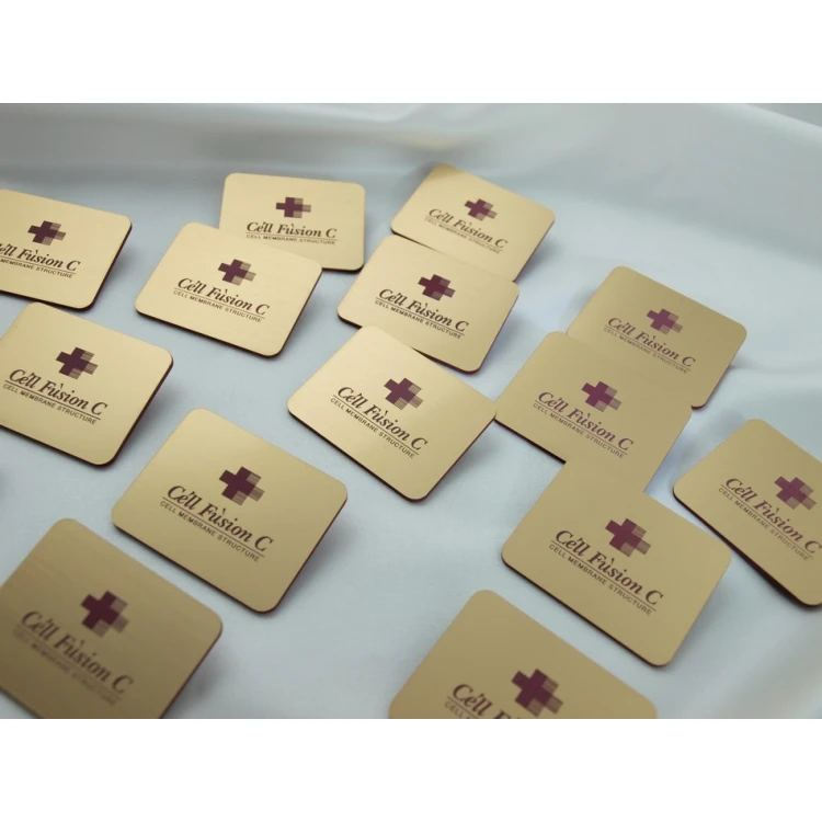 Employee ID Badge - Gold with Maroon Engraving - ID018
