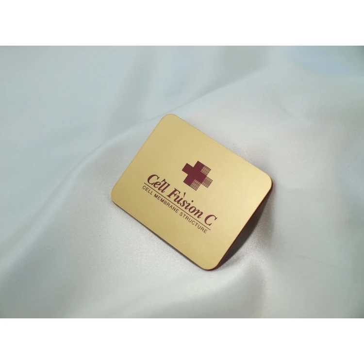 Employee ID Badge - Gold with Maroon Engraving - ID018