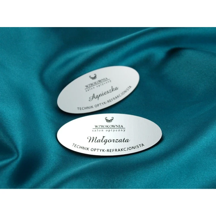 Employee ID Badge - GOLD OR SILVER ELLIPSE - ID014