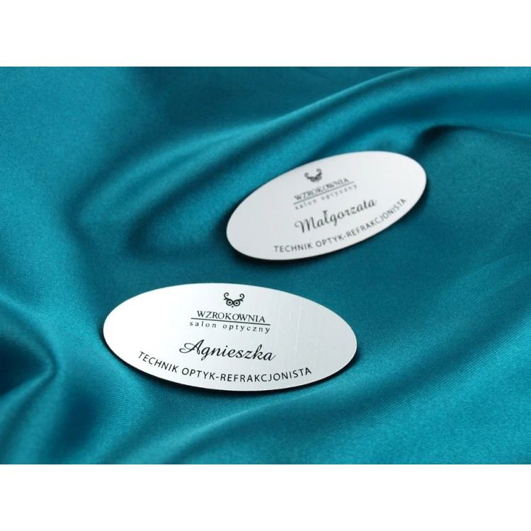 Employee ID Badge - GOLD OR SILVER ELLIPSE - ID014