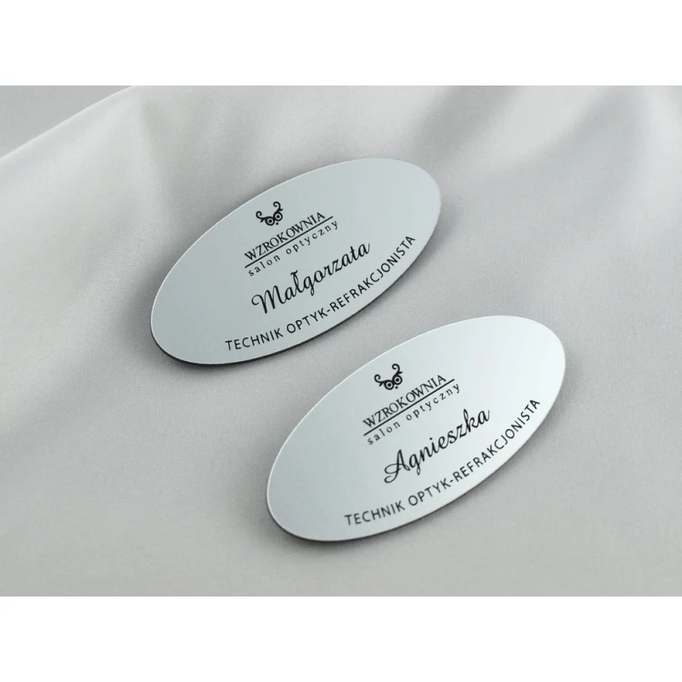 Employee ID Badge - GOLD OR SILVER ELLIPSE - ID014