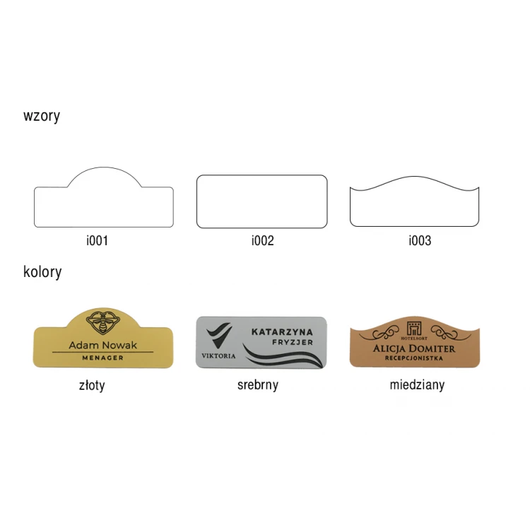 Employee ID Badge - ELEGANT SILVER, GOLD, BLACK, MATTE COPPER EXTERIOR - ID013