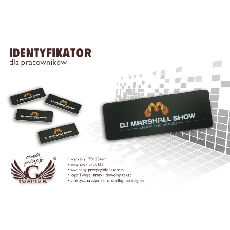 Employee ID Badge - Color UV Print - 70x25mm - ID060