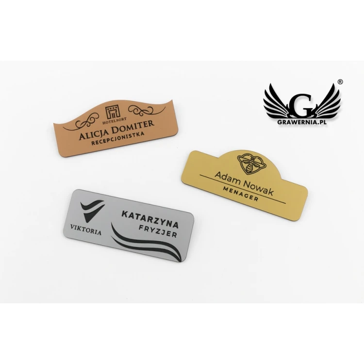 Employee ID Badge - ELEGANT SILVER, GOLD, BLACK, MATTE COPPER EXTERIOR - ID013