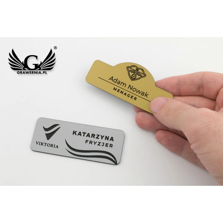 Employee ID Badge - ELEGANT SILVER, GOLD, BLACK, MATTE COPPER EXTERIOR - ID013