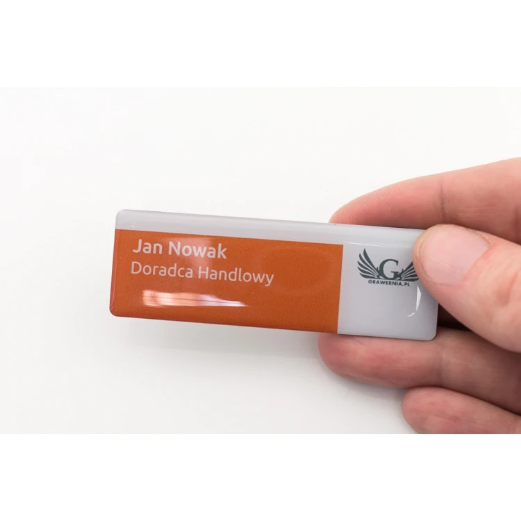 Steel ID Badge Coated with Resin - 75x25mm - ID097 - UV Print and Doming