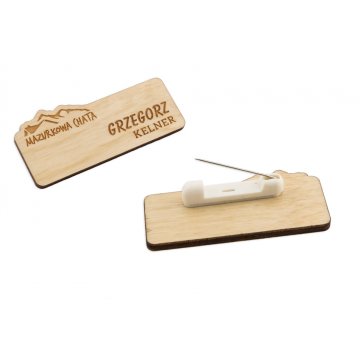 Employee ID Badge - 65x30mm - ID047 - Wood