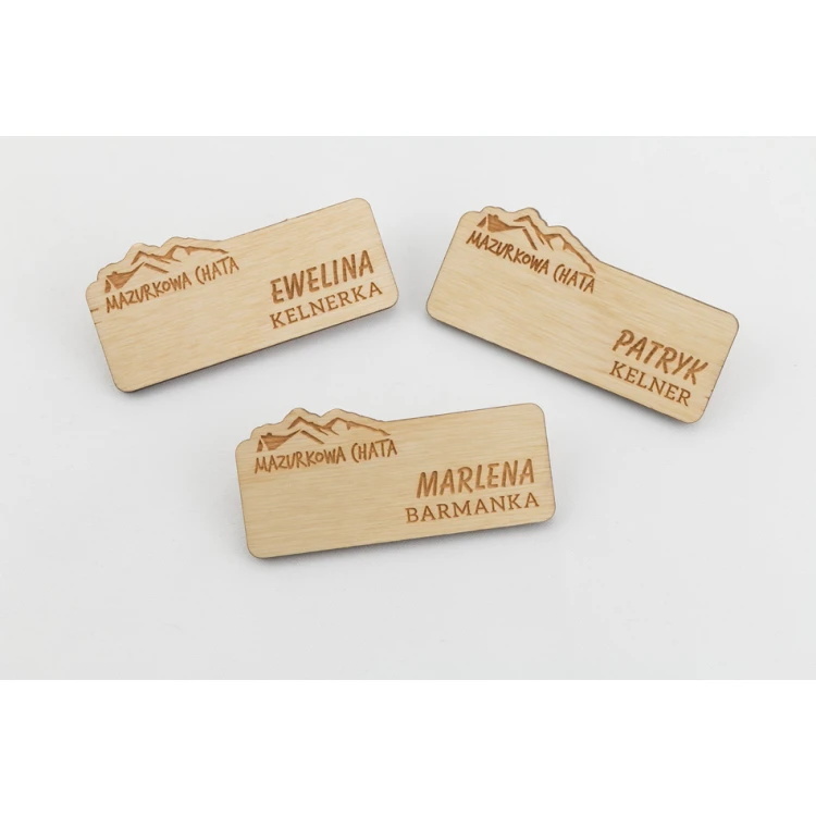 Employee ID Badge - 65x30mm - ID047 - Wood