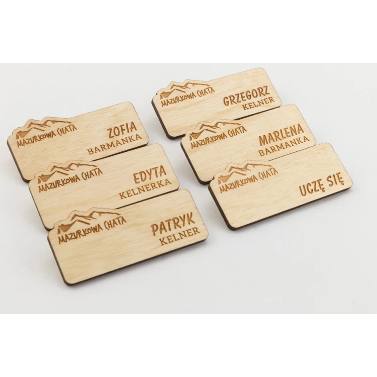 Employee ID Badge - 65x30mm - ID047 - Wood