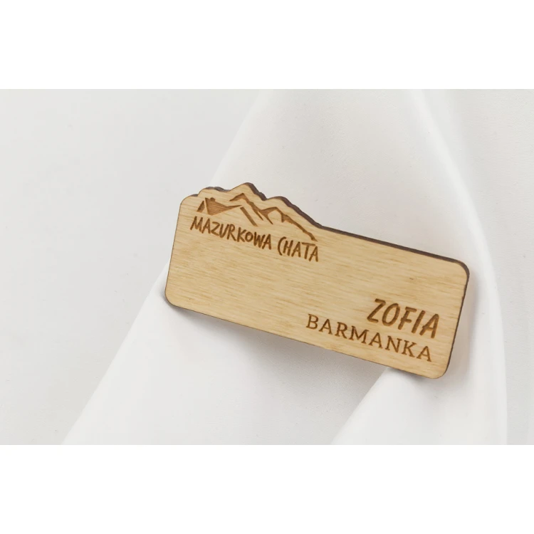 Employee ID Badge - 65x30mm - ID047 - Wood
