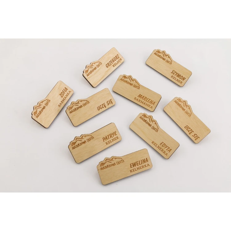 Employee ID Badge - 65x30mm - ID047 - Wood