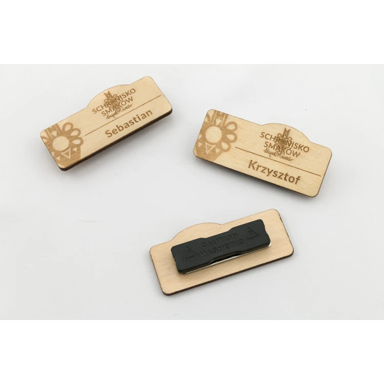 Employee ID Badge - 65x29mm - ID034 - Wood