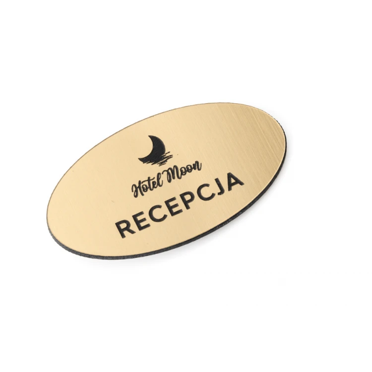 Employee ID Badge - GOLD OR SILVER ELLIPSE - ID014