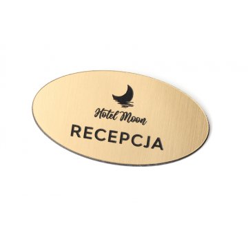 Employee ID Badge - GOLD OR SILVER ELLIPSE - ID014