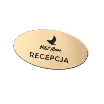 Employee ID Badge - GOLD OR SILVER ELLIPSE - ID014