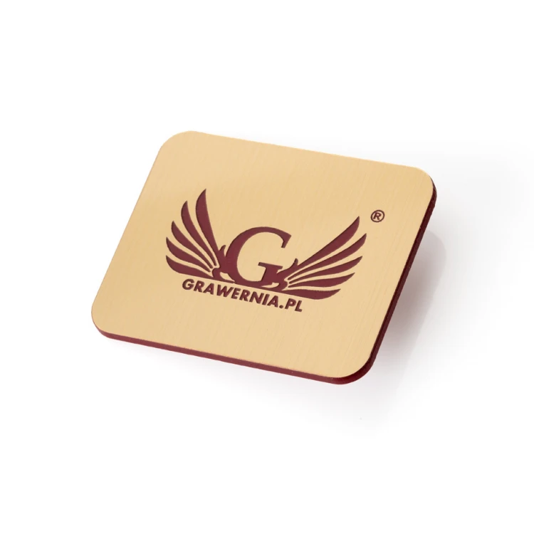 Employee ID Badge - Gold with Maroon Engraving - ID018