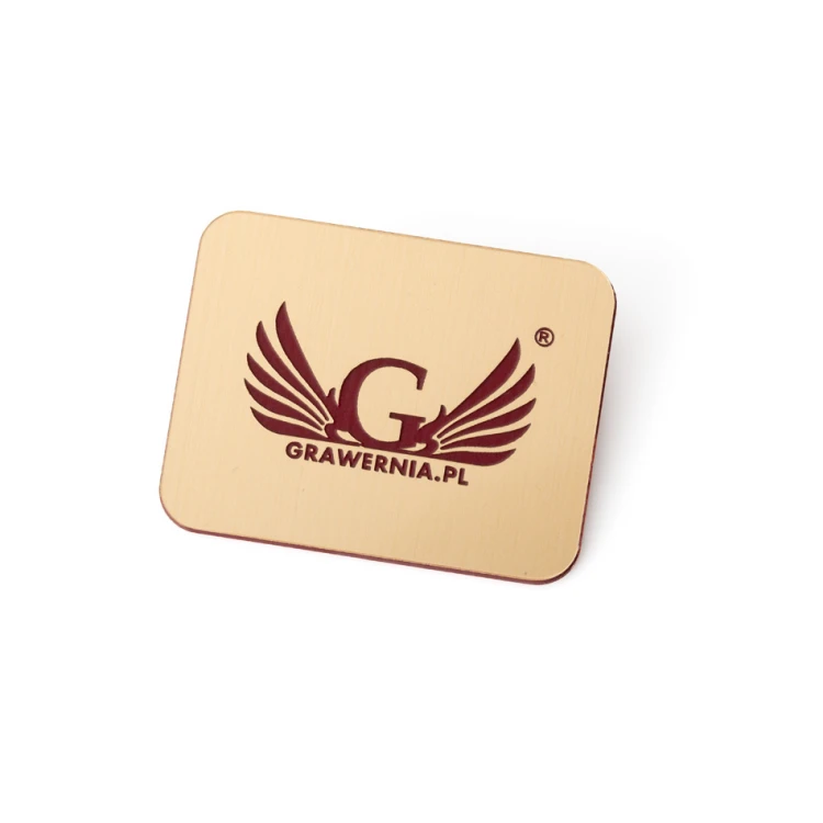 Employee ID Badge - Gold with Maroon Engraving - ID018