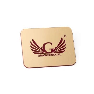 Employee ID Badge - Gold with Maroon Engraving - ID018