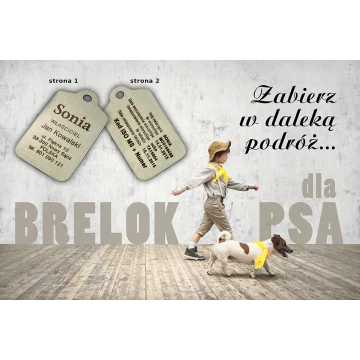 Dog ID Tag - PASSPORT MINI P1 - Double-Sided Engraved Metal