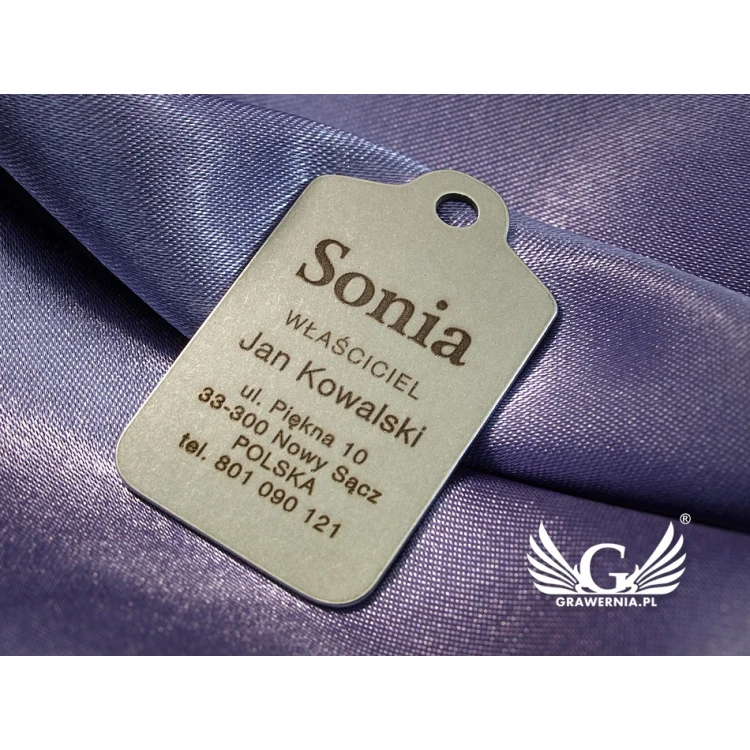 Dog ID Tag - PASSPORT MINI P1 - Double-Sided Engraved Metal