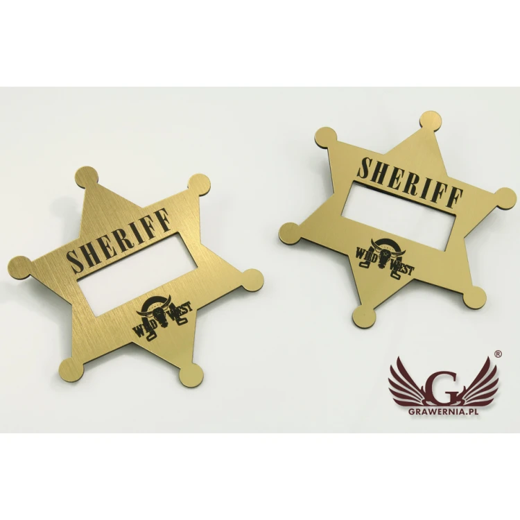 Sheriff Star Badge - size 80x90mm - ID059