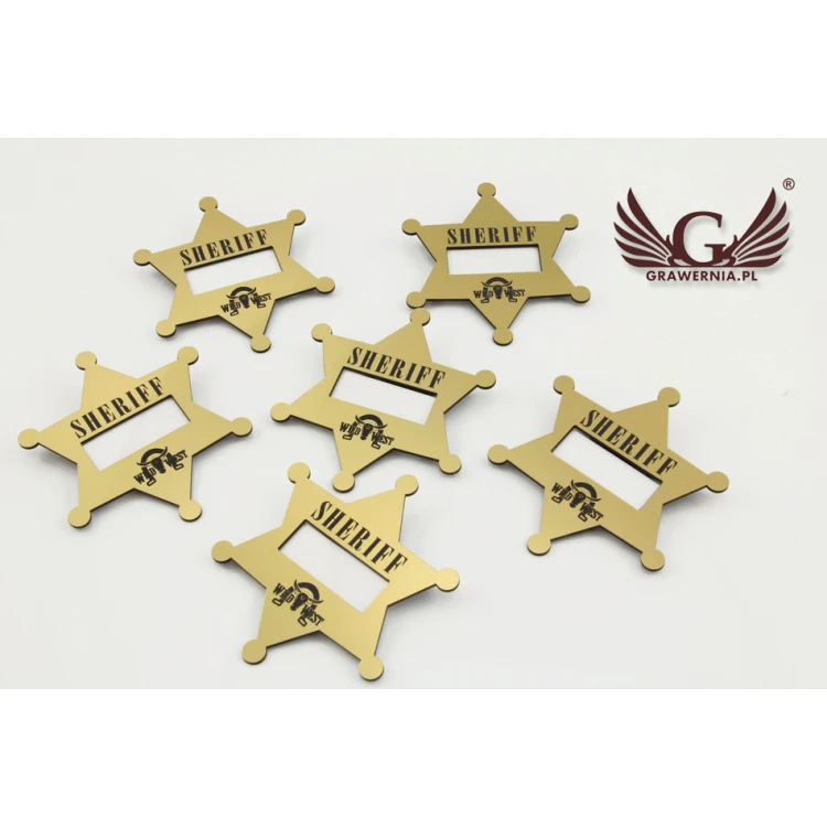 Sheriff Star Badge - size 80x90mm - ID059