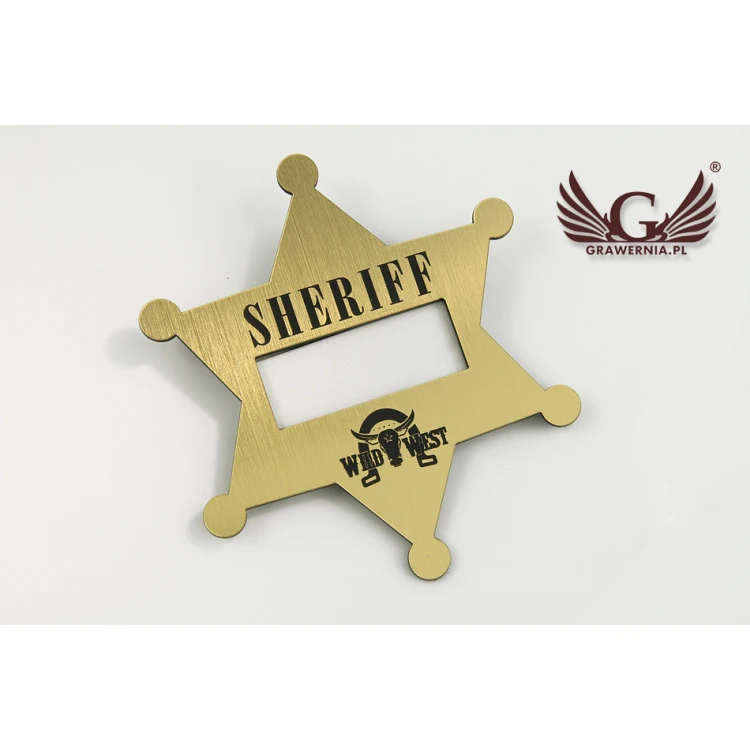 Sheriff Star Badge - size 80x90mm - ID059