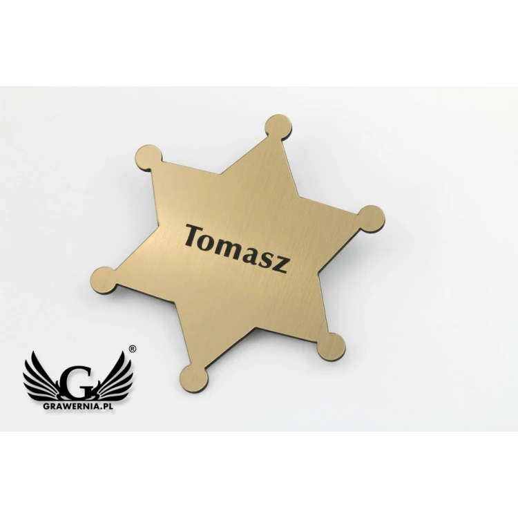Sheriff Star Badge 2 - size 80x90mm - ID064