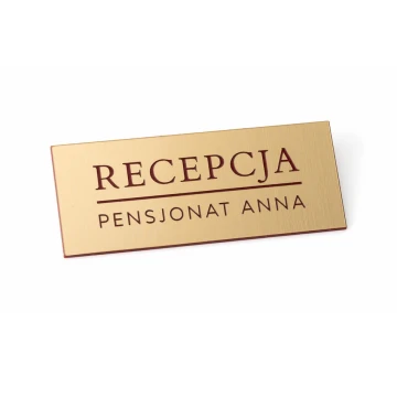 Hotel ID Badge - Gold with Red Engraving - 75x30mm - ID017