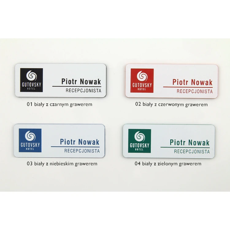 ID Tag - Medium White with Engraving - ID049