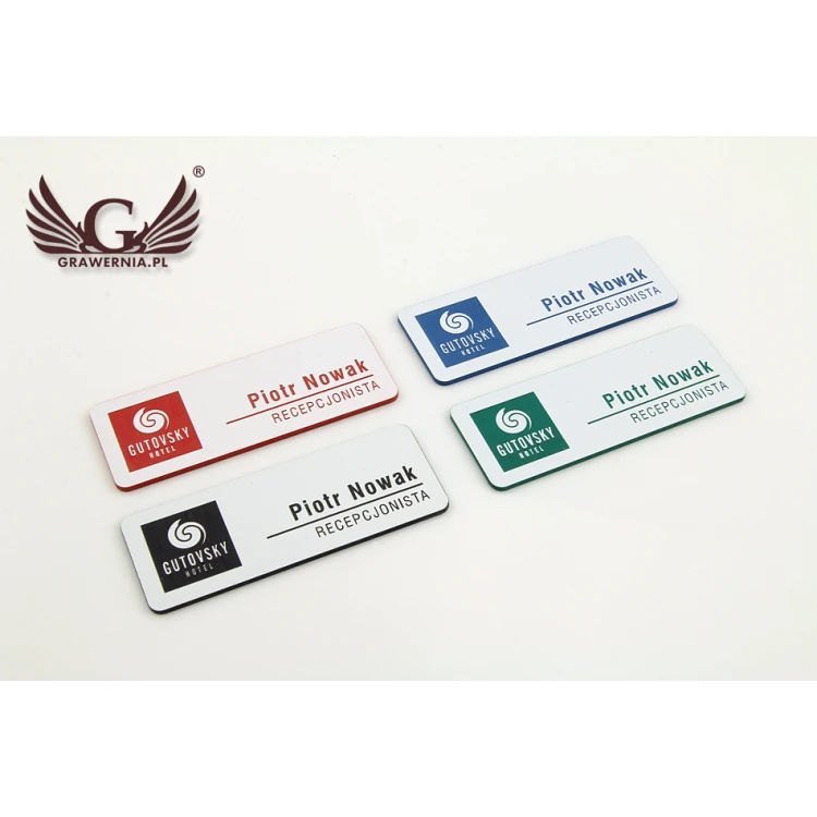 ID Tag - Medium White with Engraving - ID049