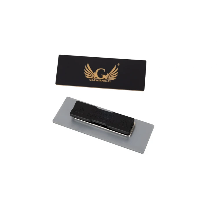 ID Badge - Medium - Black with Gold or Silver Engraving - ID102