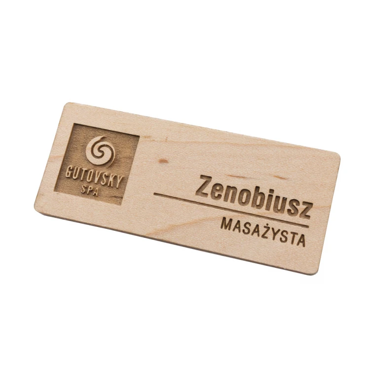 Wooden ID Badge - Medium - Premium Maple Wood - ID0100