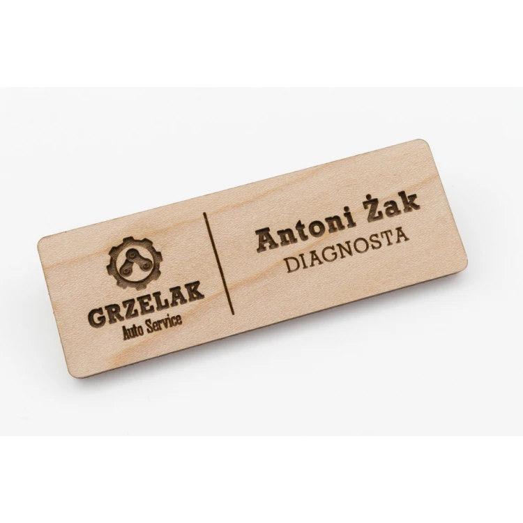 Wooden ID Badge - Medium - Premium Maple Wood - ID0100