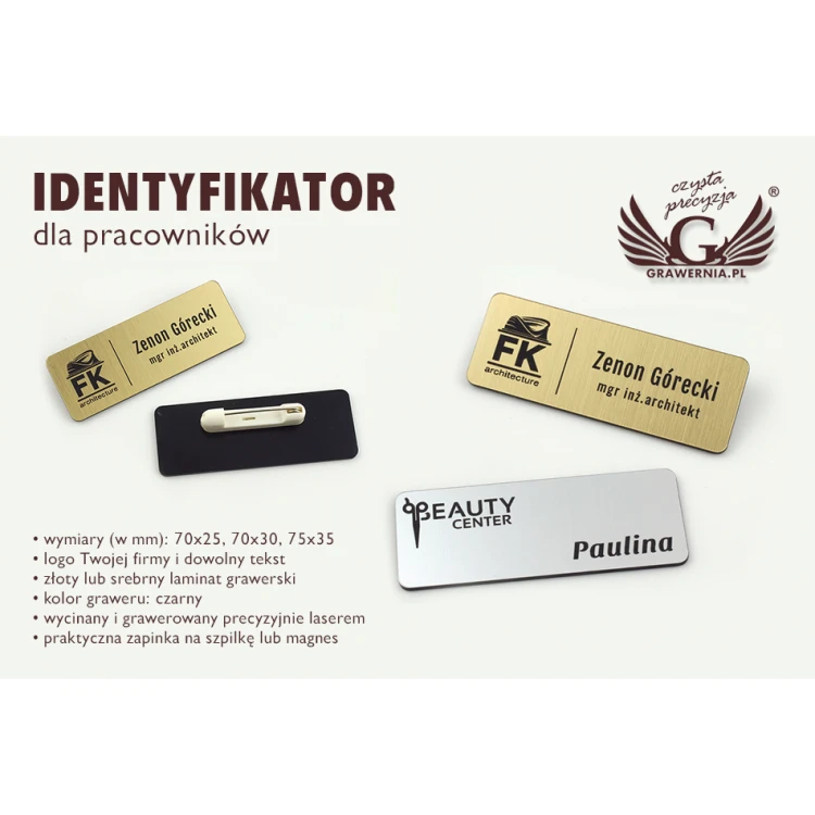 ID Tag - Medium Gold or Silver - ID055