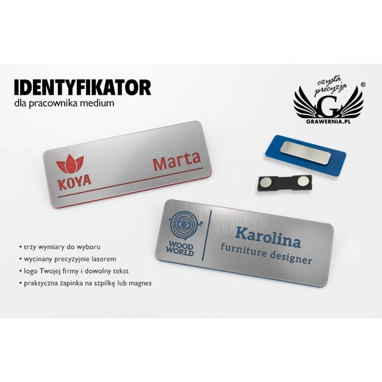 Identifier - medium - silver with engraving - ID077