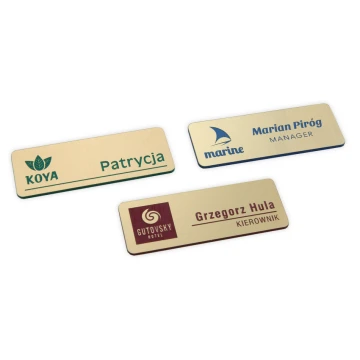 ID Badge - Medium Gold with Blue/Green/Red Engraving - ID051