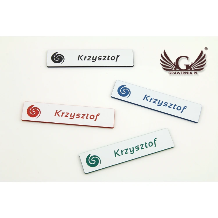 ID Tag - Slim White with Engraving - 70x15mm - ID048