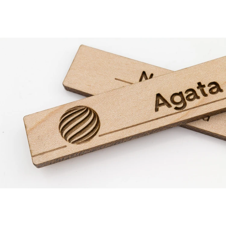 Wooden ID Badge - Slim - Premium Maple Wood - Size 70x15mm - ID101
